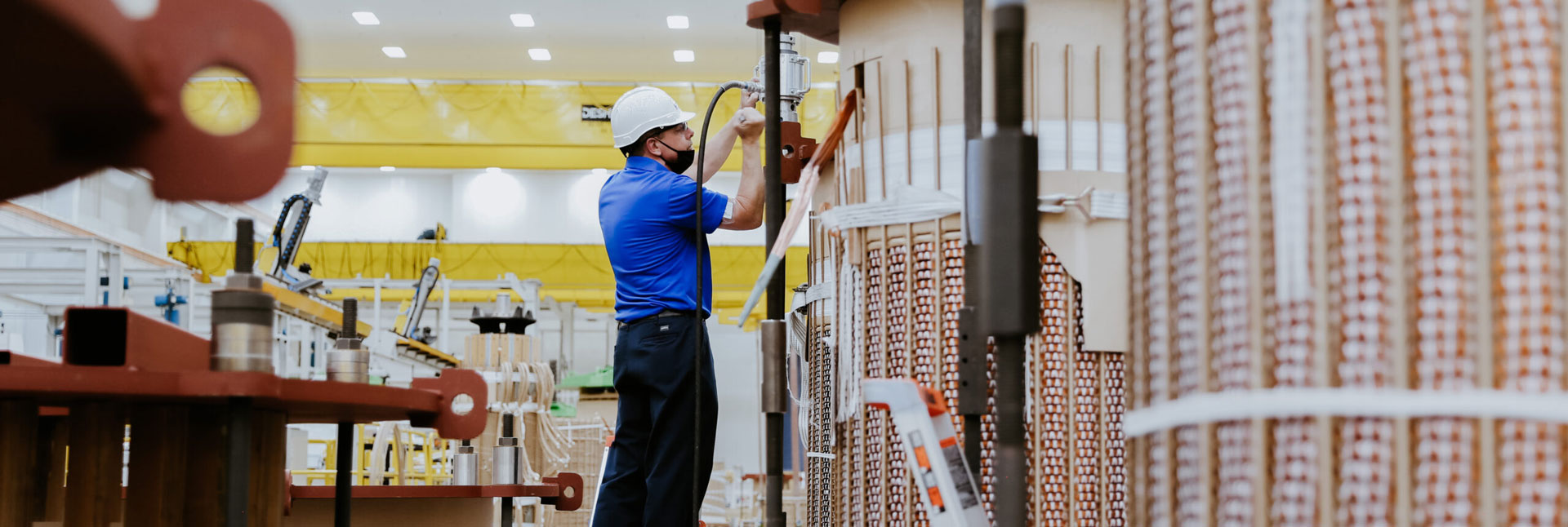 Man working on ladder