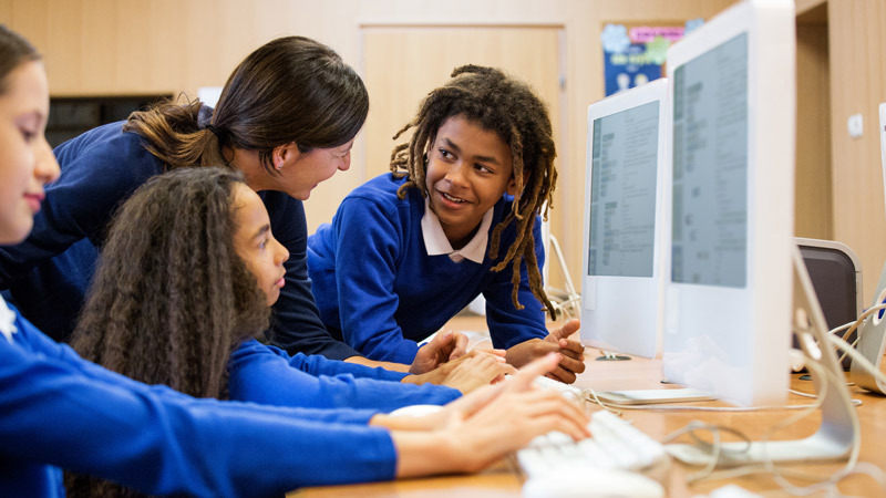 children learning in school