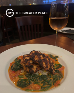 plate of harissa chicken from the Majestic Grille