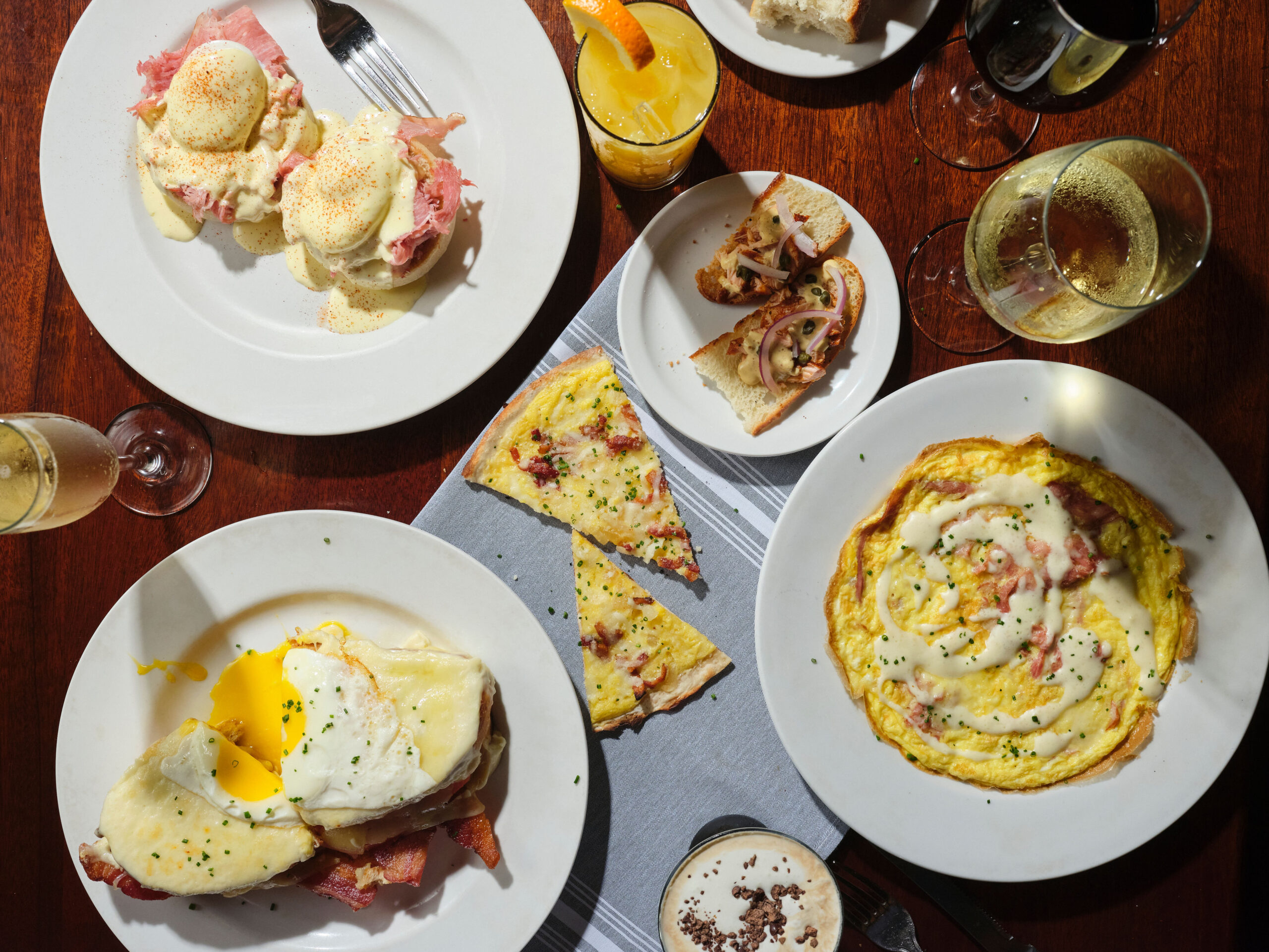 brunch plates on a table